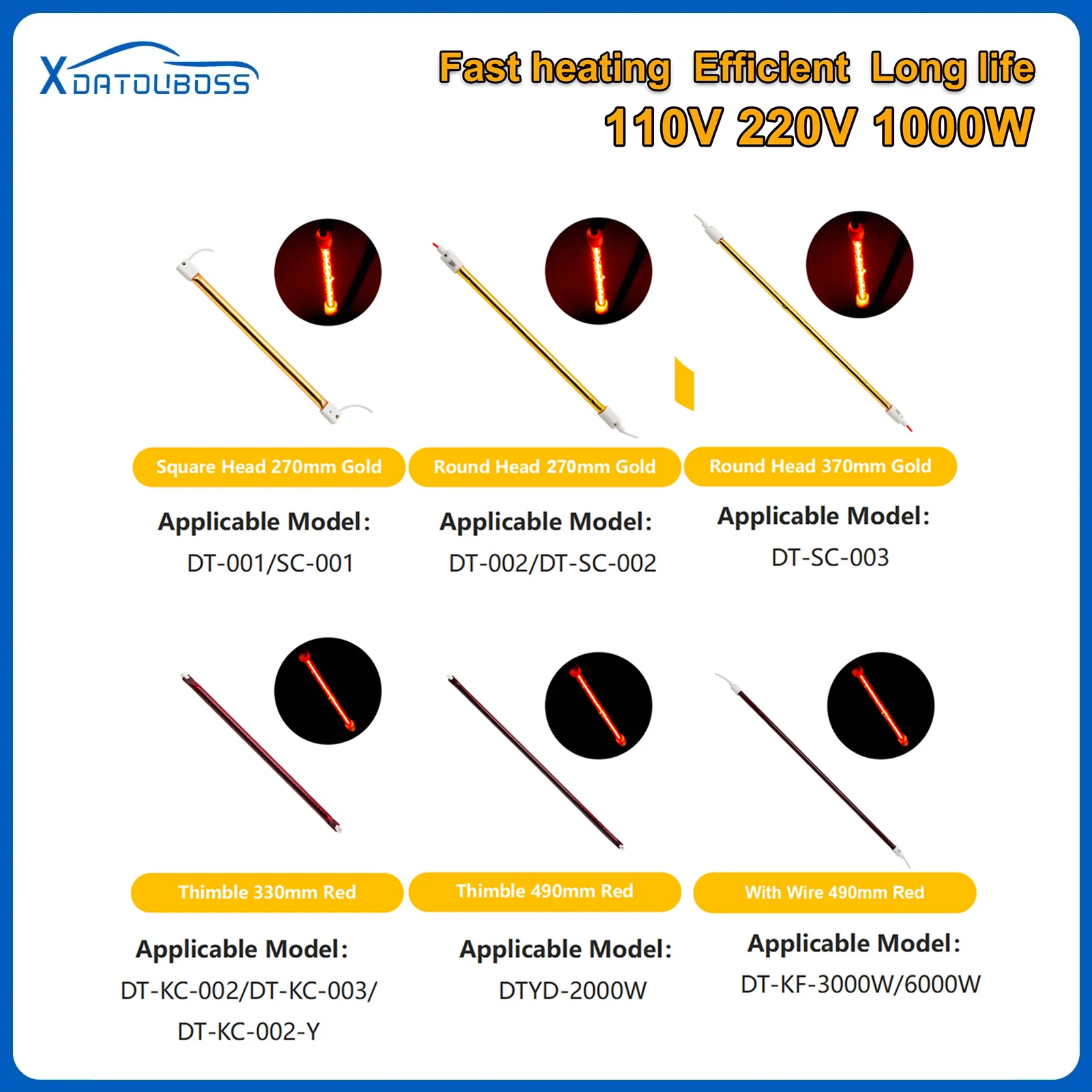 

Галогенная трубка 1000 Вт, кварцевая рубиновая сушка, живопись, печать, инфракрасная лампа для отверждения краски, коротковолновый нагреватель, светильник для выпечки
