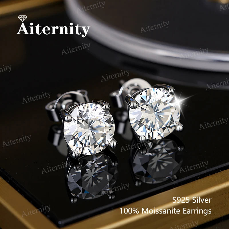 GRA Certificate Promotion 100% Moissanite Earrings for Women Pass Diamond Testing Pen Ear Studs 925 Sterling Silver Fine Jewelry