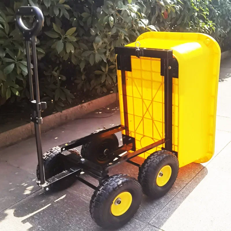 DSAPlastic bucket car garden dump truck household four-wheel trailer agricultural trolley trailer