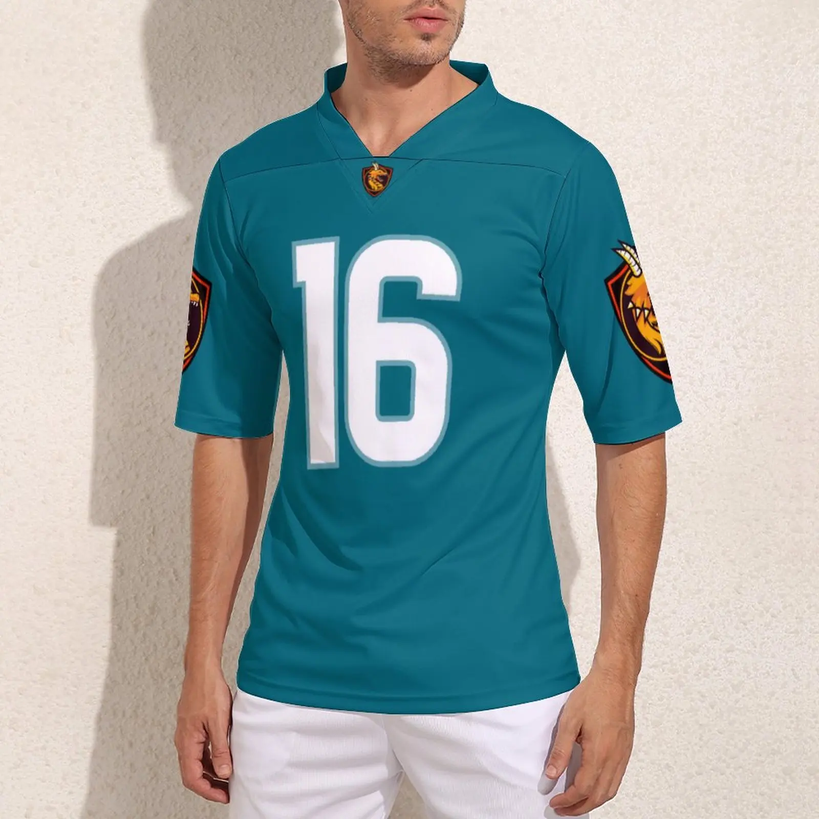 

Personalization Jacksonville No 16 Football Jerseys Vintage Mens Rugby Jersey Exercise Custom Made Rugby Shirts