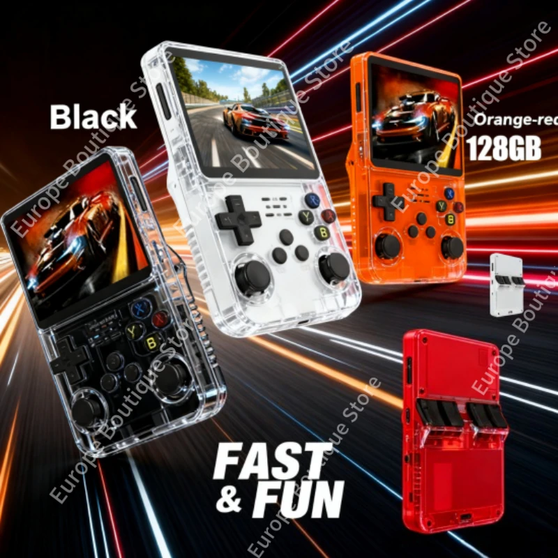 

R36S Retro Handheld Video Game Console ARKOS System 3.5 Inch IPS Screen Classic Portable Pocket Video Player 128G Games Boy Gift