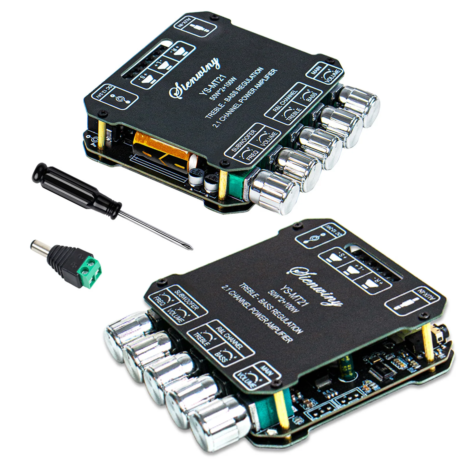 YS-MT21 Subwoofer Audio Receiver with Treble & Bass Control Digital Audio Power Amplifier Module for DIY Speakers and Home Audio
