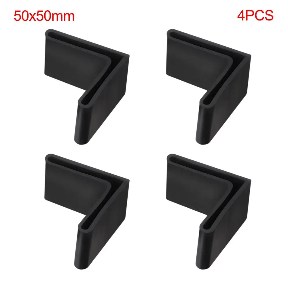 4PCS Slotted Angle Bar Used For Triangle Iron Shelf L Type Rubber Base Foot Cover Protective Rubber Sleeve Foot Pad