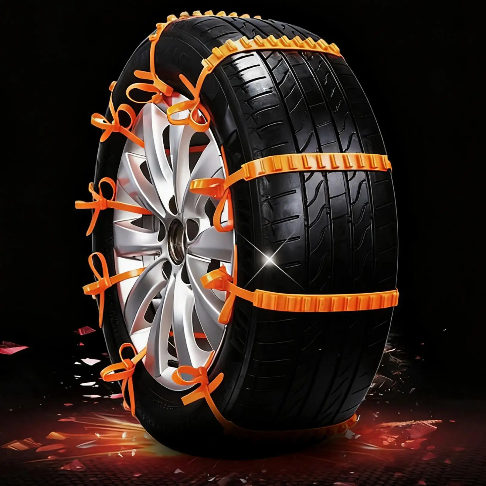 

Tire Chains Foldable Lightweight Full Coverage Tool Tire Snow Chains for Vehicle automotive Trucks SUVs winter outdoor camping