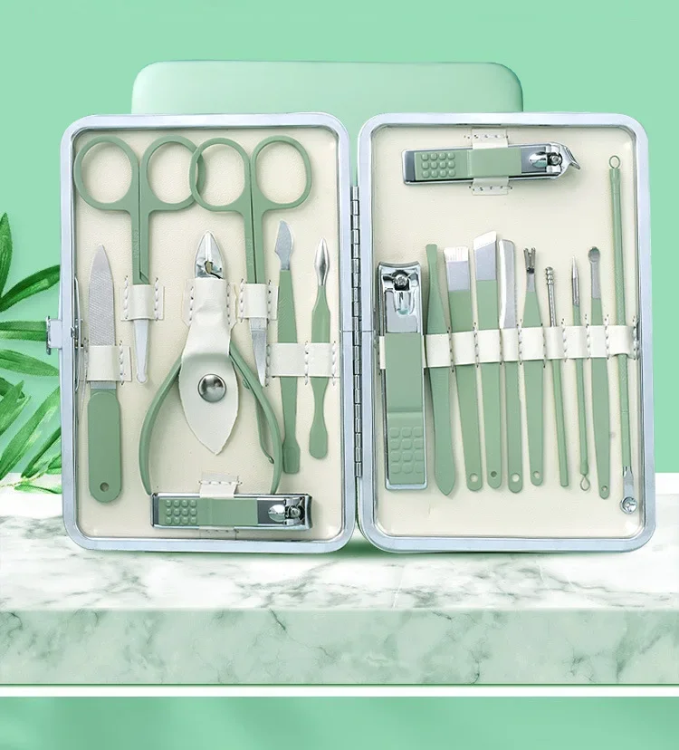 Ensemble de coupe-ongles avec étui, Kit de manucure et pédicure professionnel comprenant des coupe-ongles, des ciseaux à cuticules, des limes à ongles