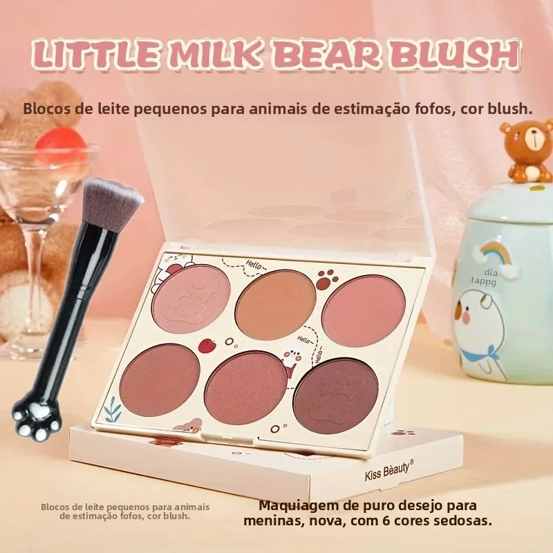 paleta-de-blush-de-seis-cores-para-meninas-a-prova-d'Agua-com-acabamento-cintilante-e-matte-perolado-kit-de-maquiagem-natural-multicolorido-para-estudantes