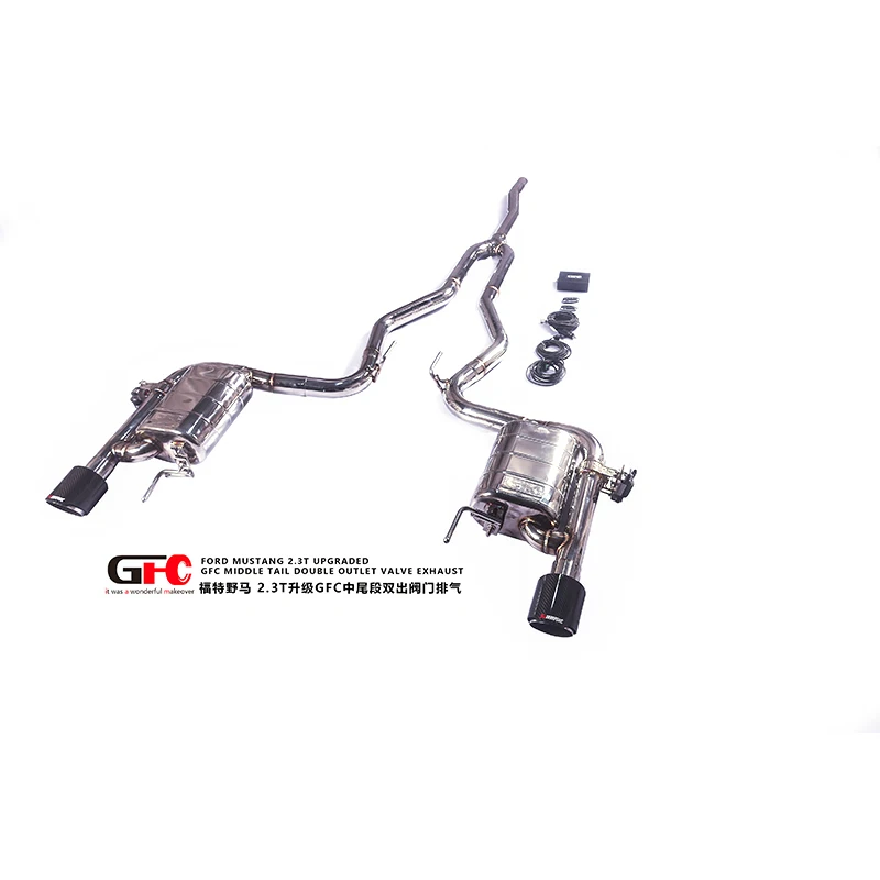 

【 Customized Product 】304 stainless steel exhaust pipe, Ford Mustang 2.3T exhaust valve muffler, exhaust system without welding