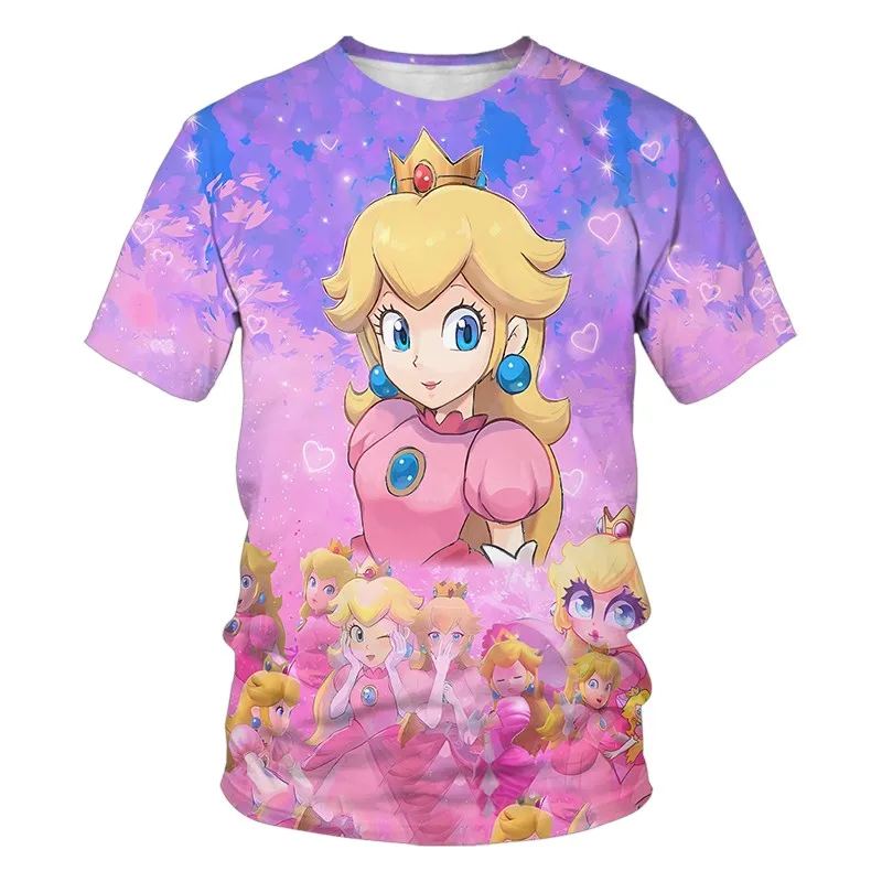 Camiseta de Super Mario, camiseta de dibujos animados para niños, camiseta de Dragon Ball para niños, camiseta de manga corta de verano para niños