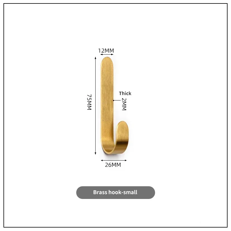 ตะขอติดผนังทองเหลืองสำหรับห้องน้ำตะขอติดผนังแบบไม่เจาะติดสำหรับห้องครัวตะขอชุดคลุมผ้าขนหนูติดผนังประตูตะขอเสื้อเครื่องเรือน