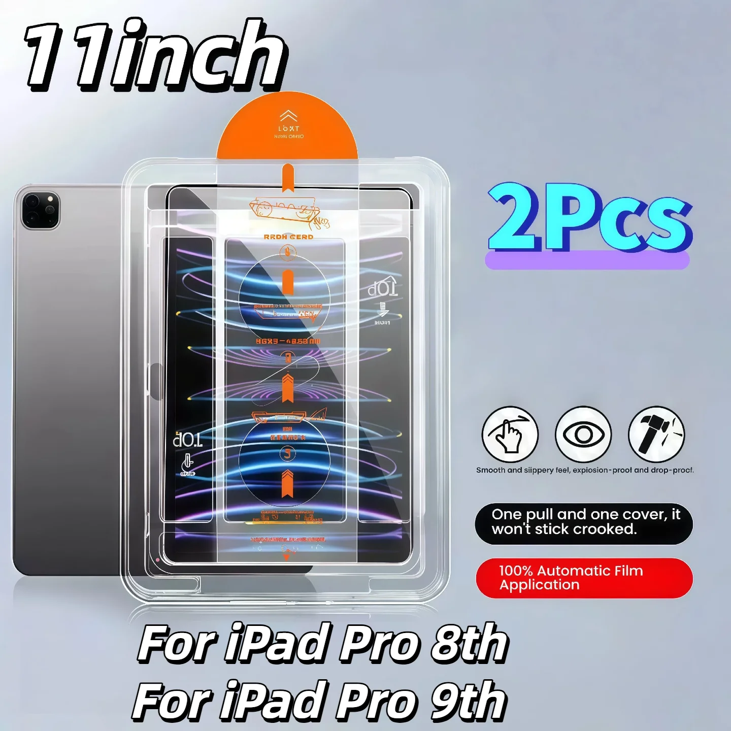 

2PCS Tempered Glass Screen Protector for iPad Pro 8th/9th 11inch 2024 2025 Auto Dust Removal Easy Install Kit