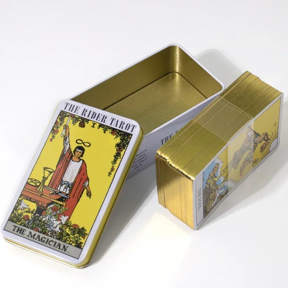 The Rider Tarot with Tin Box Tarot Cards Gilded Edge with Paper Guidebook Oracle Tarot Game Deck Party Astrology Cards Oracle