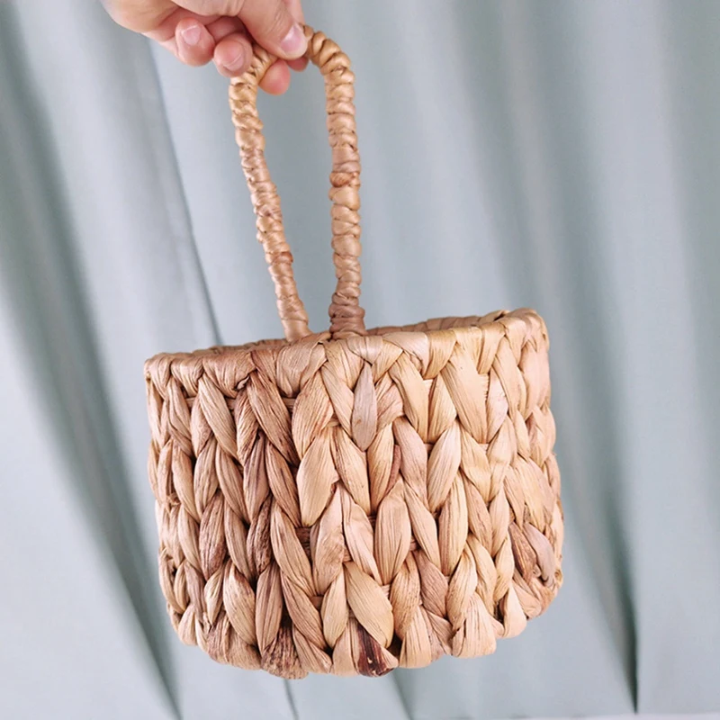 

Переноска для посуды, органайзер для столовых приборов, держатель для столовых приборов из гиацинта ручной работы на столешницу с ручкой-ROWI