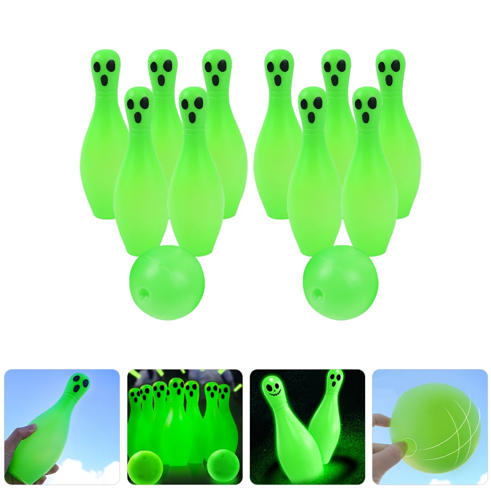 

1 set Luminous Bowling Balls Set 20CM Ghost Halloween Toys Games Family Kids Indoor Outdoor Sports Plaything