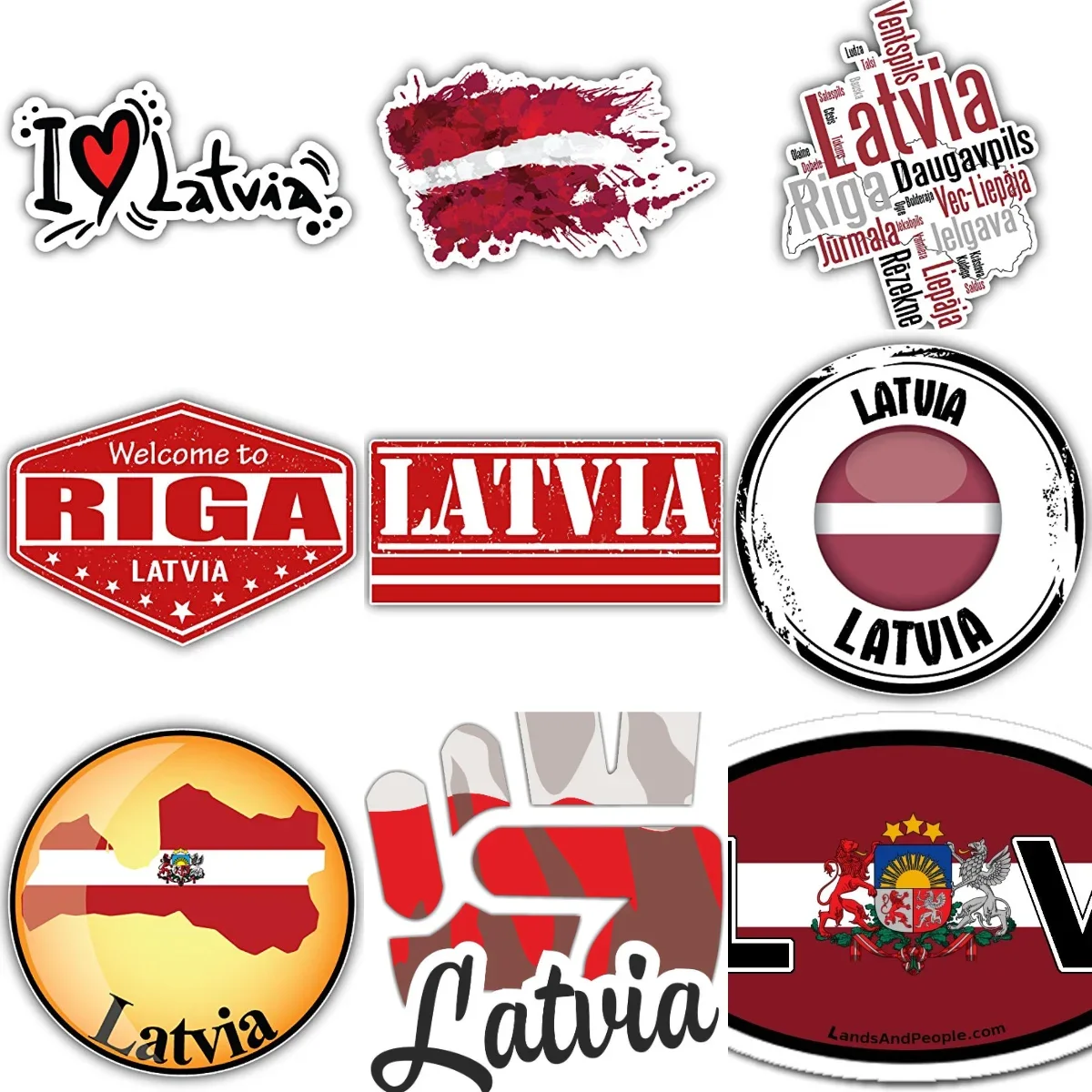 

Latvia Flag Map National Emblem Creative Sticker for Decorate Car Truck Motorcycle Window Fridge Bumper Decal Accessorie