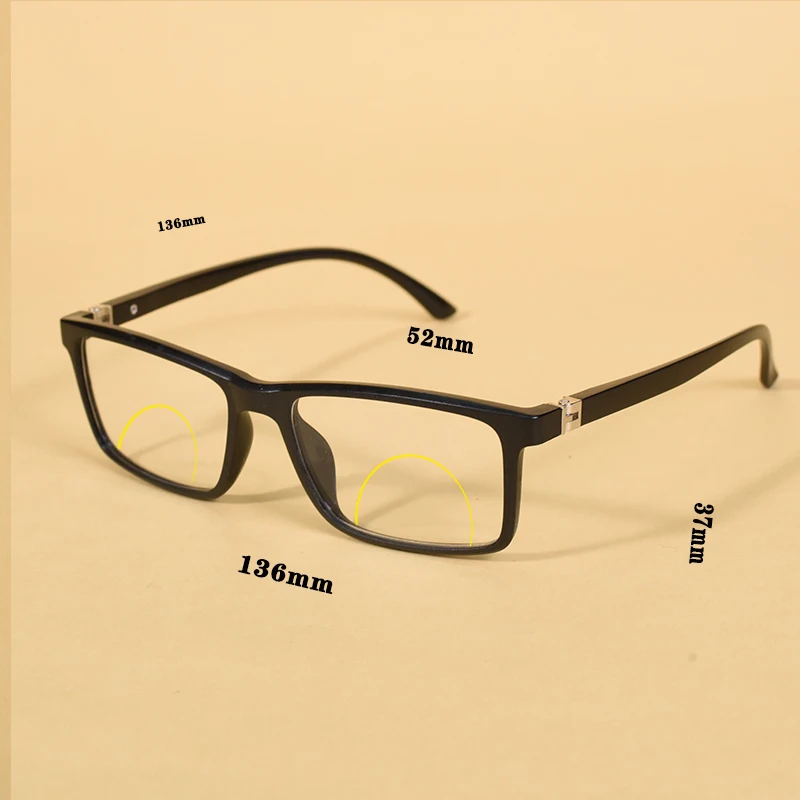 Bifokale Linsen Progressive Multifokus-Lesebrille für Männer Anti-Blaulicht Nah-Fern-Lesebrille Metall Gafas + 100 + 200 + 300 – Detail 1