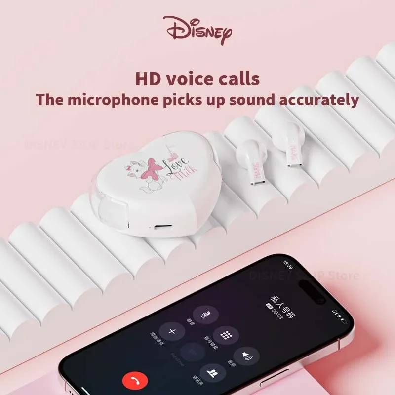 ديزني K520 على شكل قلب للتدوير سماعة لاسلكية تعمل بالبلوتوث سماعات HIFI الصوت سماعات التحكم باللمس سماعات الأذن سماعات الألعاب