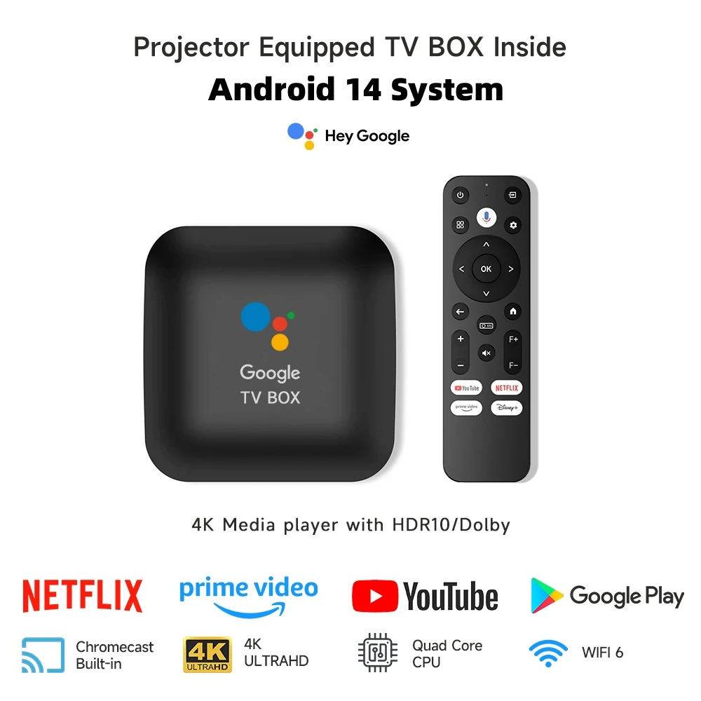 [ترخيص Google TV Netflix الرسمي] جهاز عرض 4k [Android 14] جهاز عرض محمول 5G WiFi Dolby جهاز عرض شعاع المسرح المنزلي 2025