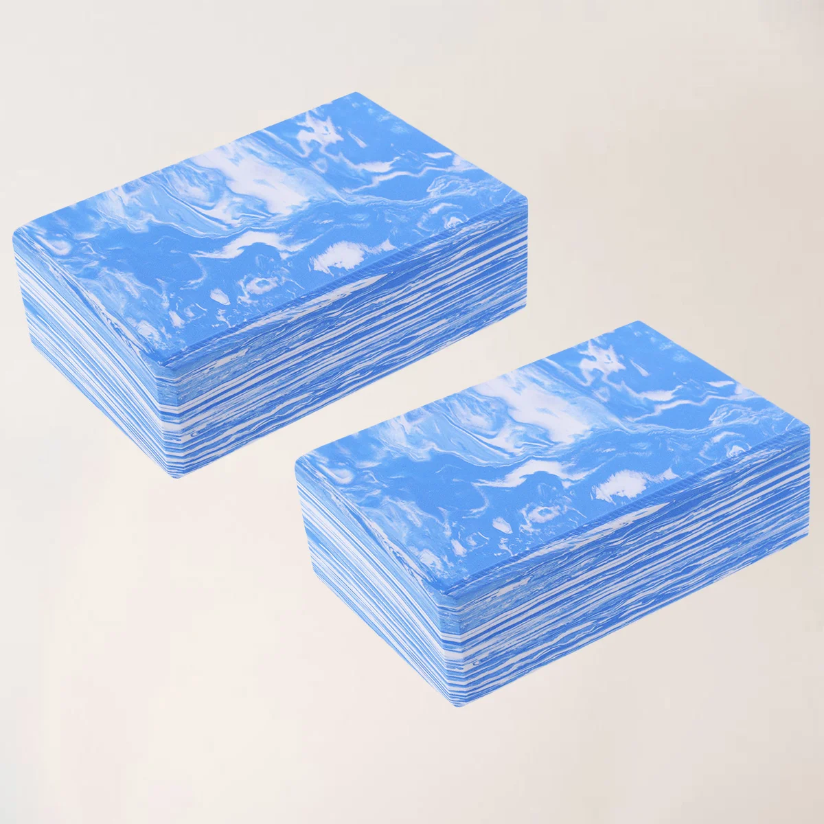 

2 Pcs EVA Yoga Blocks Fitness Bricks Camouflage 2300X1500X750CM for Beginners Blue