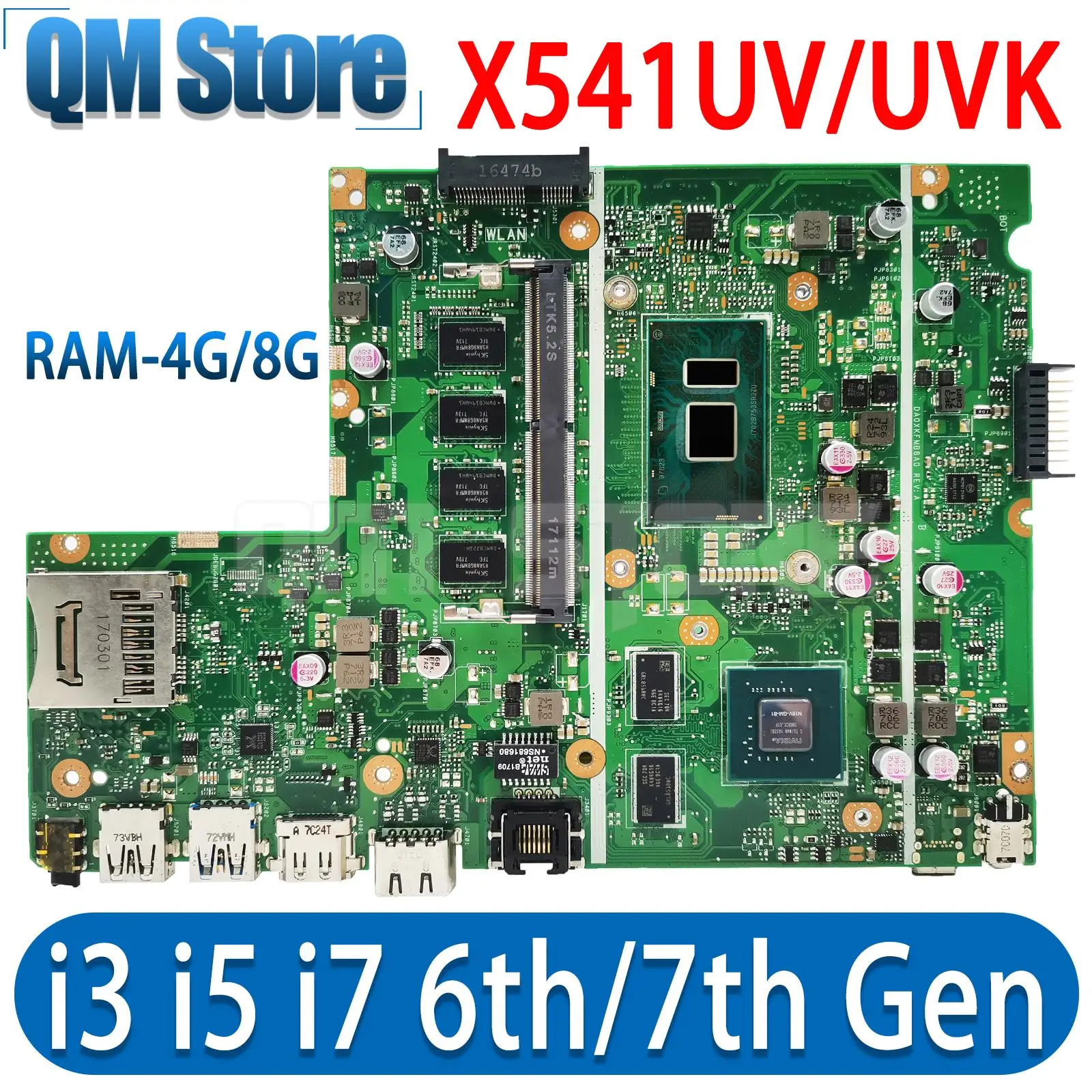 X541uv Laptop Motherboard für Asus x541uj x541uvk x541u f541u a541u Mainboard i3 i5 i7 CPU GT920m 4GB/8GB-RAM Mainboard