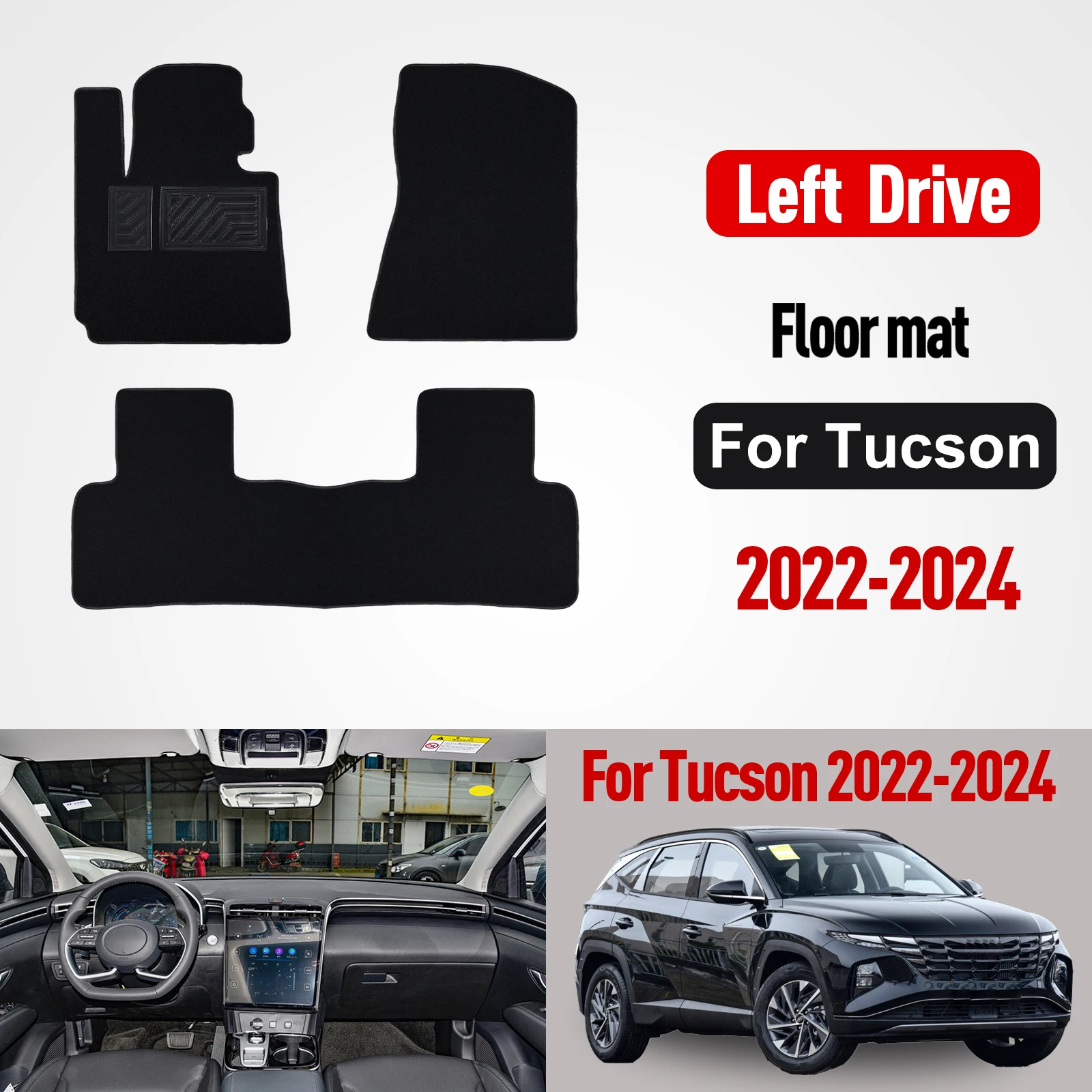 مخصص سيارة الكلمة حصيرة لشركة هيونداي توكسون 2022 2023 2024 وسادة مقاومة للماء الحصير سيارة يغطي اكسسوارات السيارات