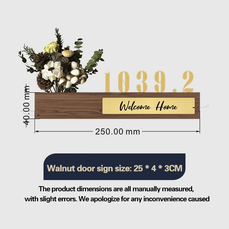 Door Brand Custom Wooden Household Number Plate Nordic Brass Personality Creative Japanese Style Entry Door Plate Listing