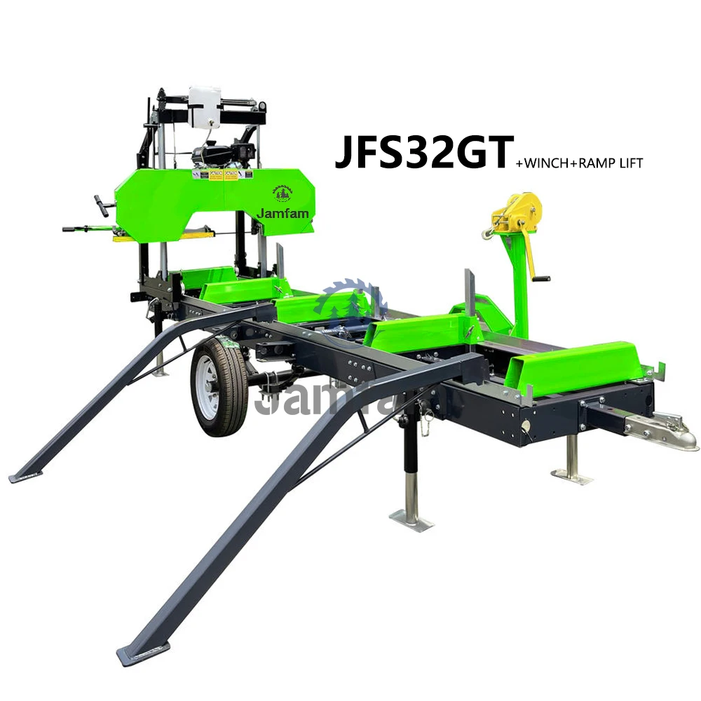 Jamfam Woodworking Electric Horizontal Style Manual Round Sliding Table Sawmill Wood Saw Hines