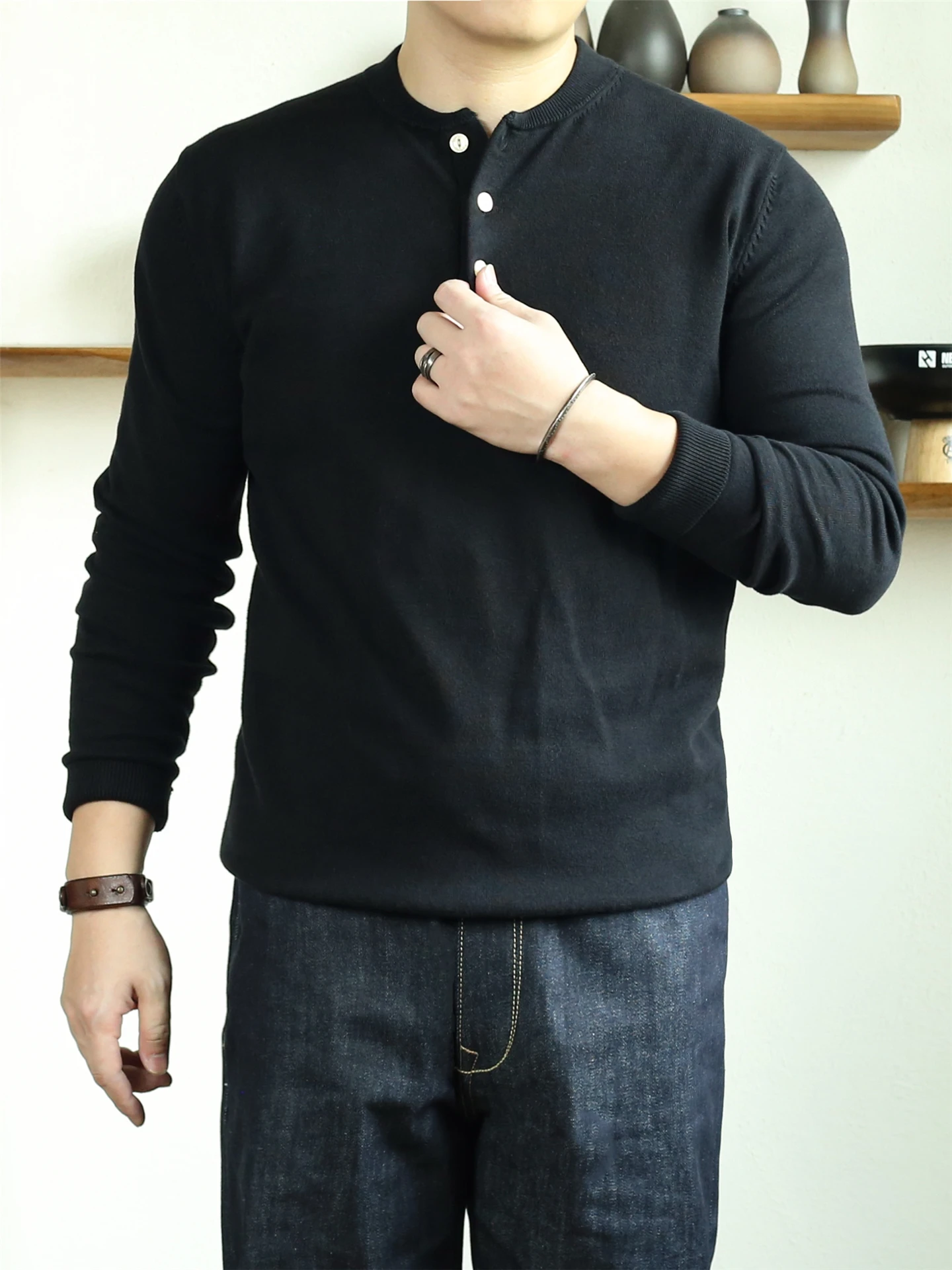 

Мужской свитер American Style с длинным рукавом, из чистого хлопка, вязаный, осенне-зимний, мягкий, облегающий, новый дизайн, теплый, повседневный
