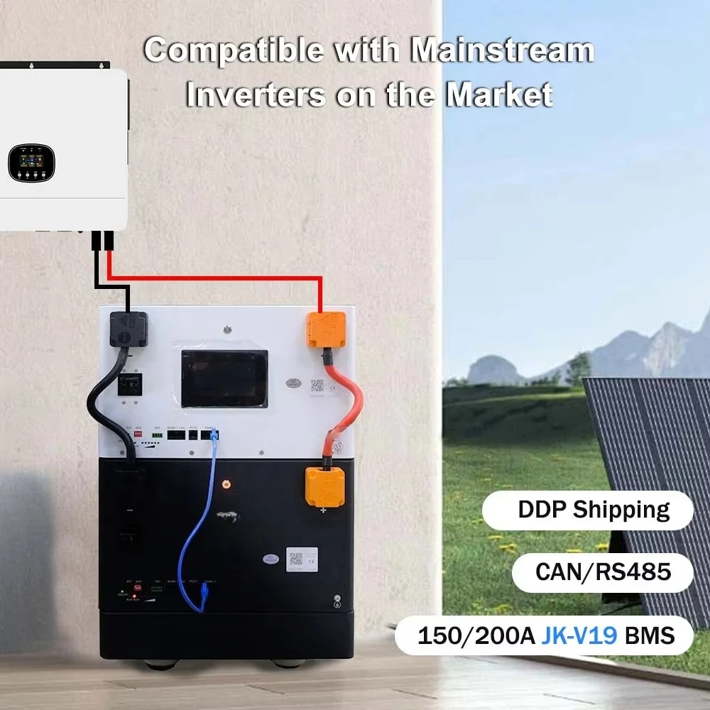 EEL 16S 48V Stackable LiFePO4 Battery Box for Solar Energy Storage ESS Off Grid Home Backup 200A JK BMS with LCD Display