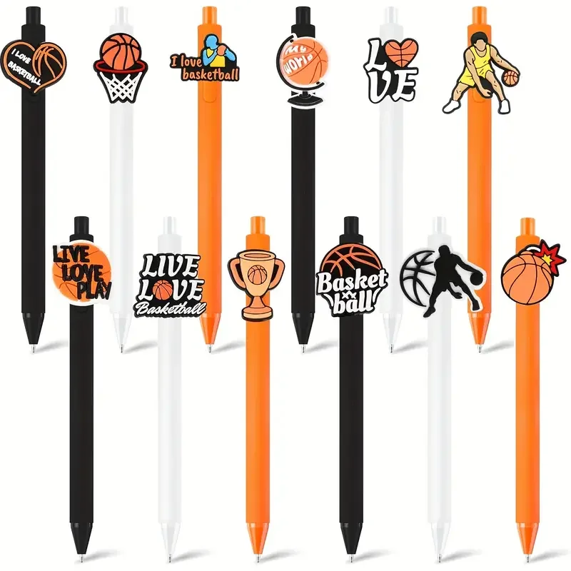 

12 шт. баскетбольные ручки, спортивные тематические подарки на день рождения, студенческие канцелярские принадлежности, подарки для офиса, класса, вечерние сувениры