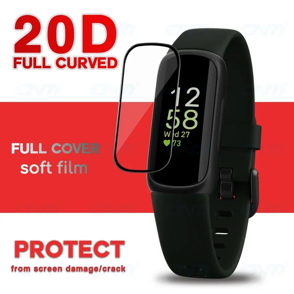 

20D Screen Protector for Fitbit Inspire 3 2 HR Full Coverage Protective Film Inspire 3 2022 Smart Watch Accessories (Not Glass)