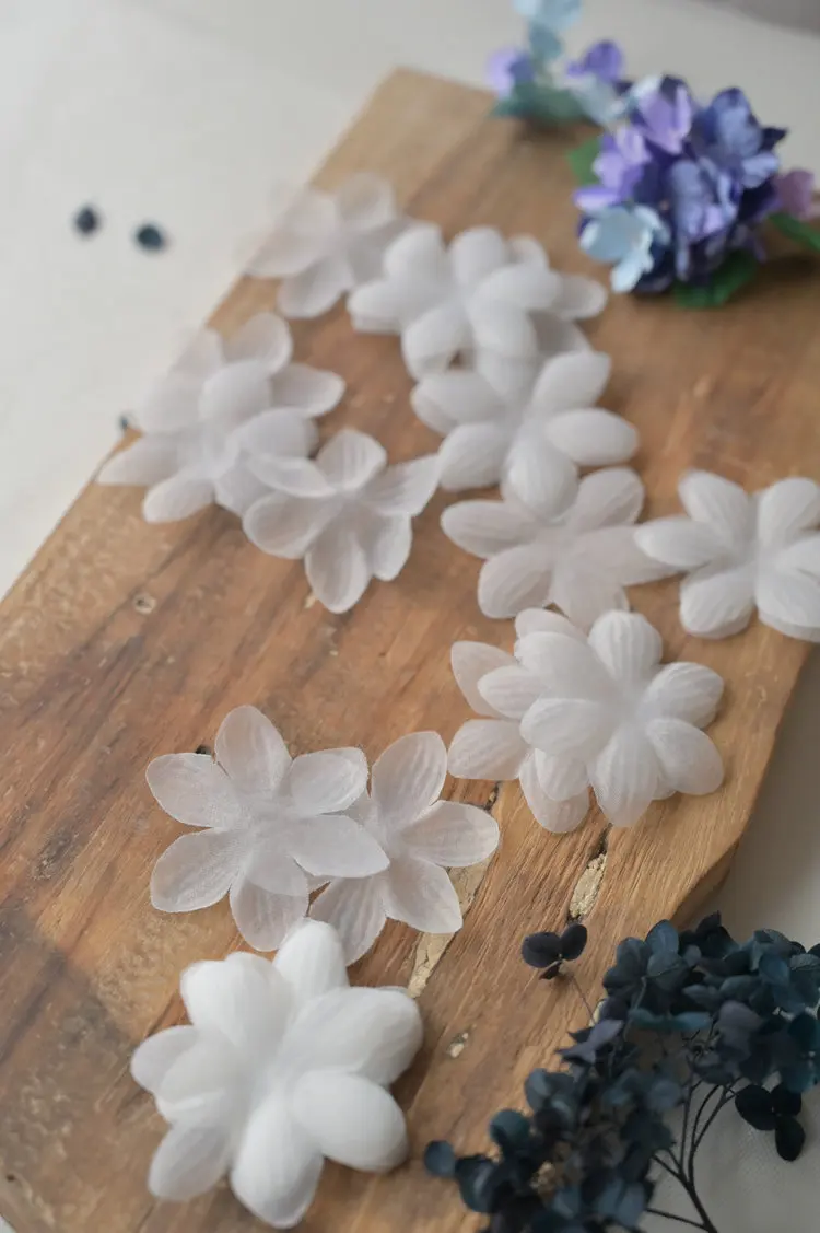 100 Stück/Packung.5CM Organza-Blütenblätter DIY 3D-Blume. Handgefertigte Dekorative Blumenstücke für Hochzeitskleider und Schleier-Accessoires RS24500 – Detail 10