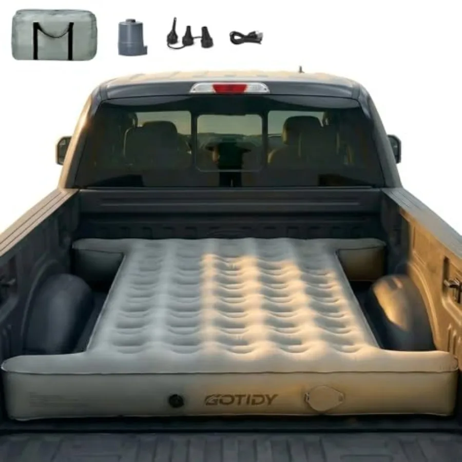 

Truck bed air mattress for camping road trips, 5.5-5.8ft, full-size pickup compatible Tundra/F150/Silverado/Ram1500,comfortable