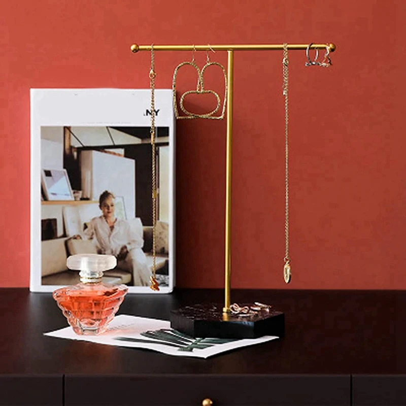 2x suporte de jóias display colar titular t-bar banhado a metal mesa jóias organizador torre para mostrar jóias pendurado um