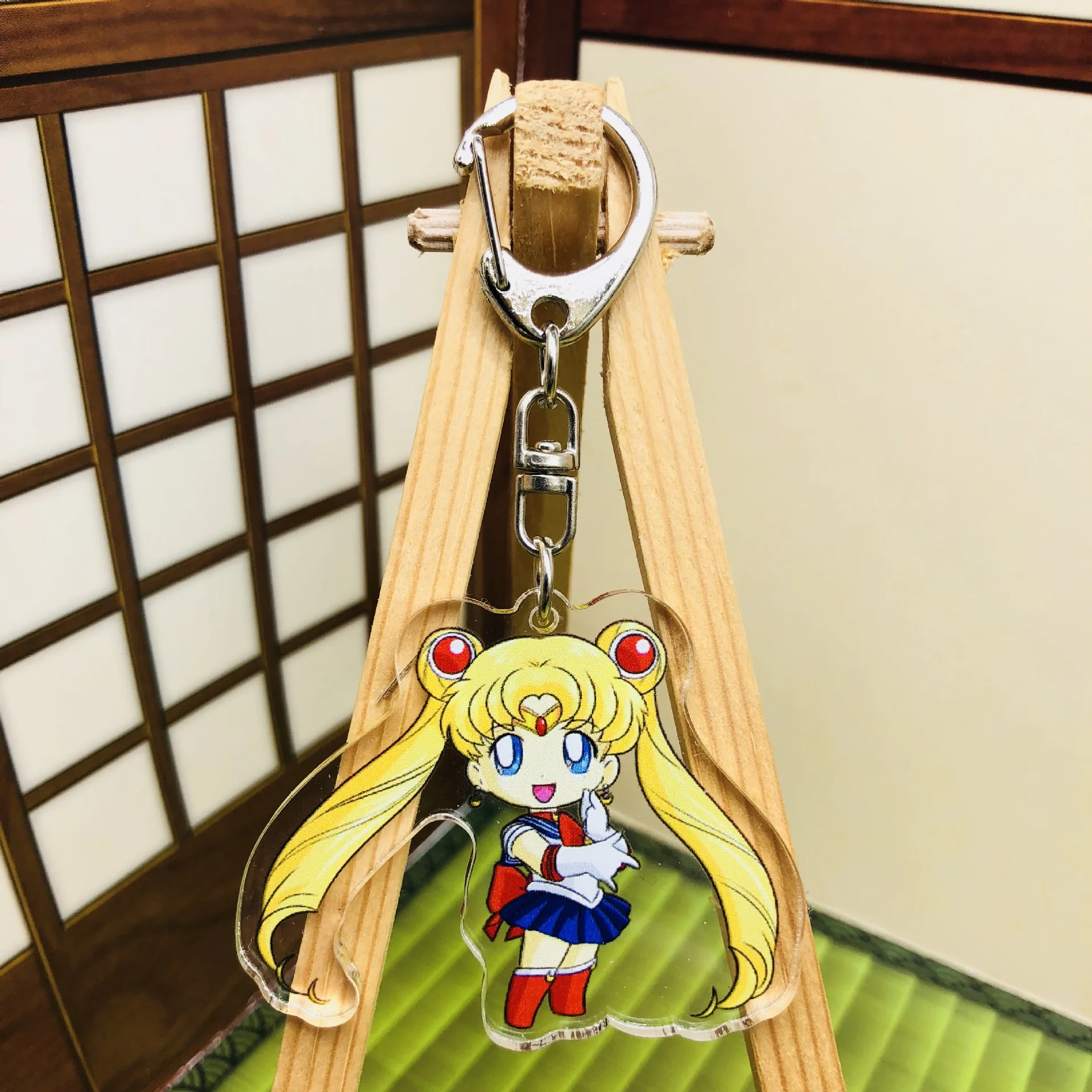 Sailor Moon Acrylic Keychain Anime Cosplay Accessory Usagi Tsukino Luna Artemis Charm