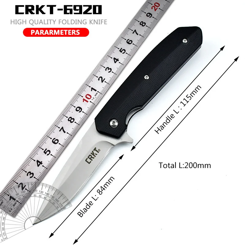 

CRKT6920Outdoor a Folding Knife High Hardness Self-Defense Folding Knife Bearing Quick Opening Knife Portable Pocket Knife