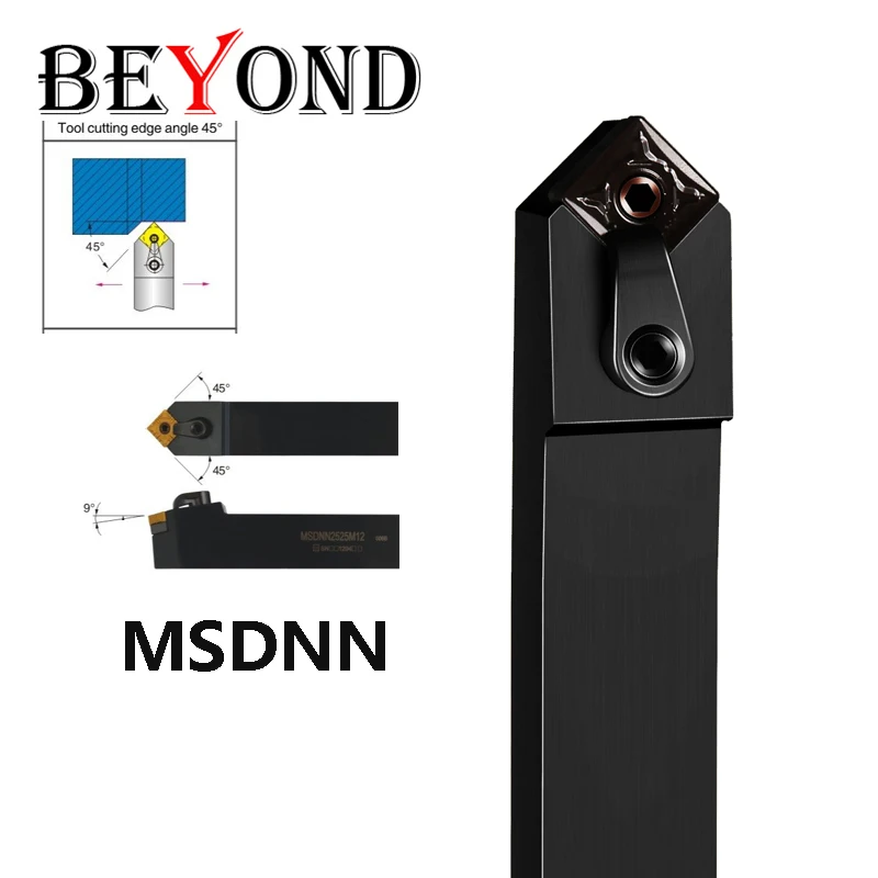 BEYOND 45° MSDNN MSDNN1616H12 MSDNN2020K12 External Turning Tools Lathe Cutter Shank CNC Tool Holder use SNMG Cabide Inserts