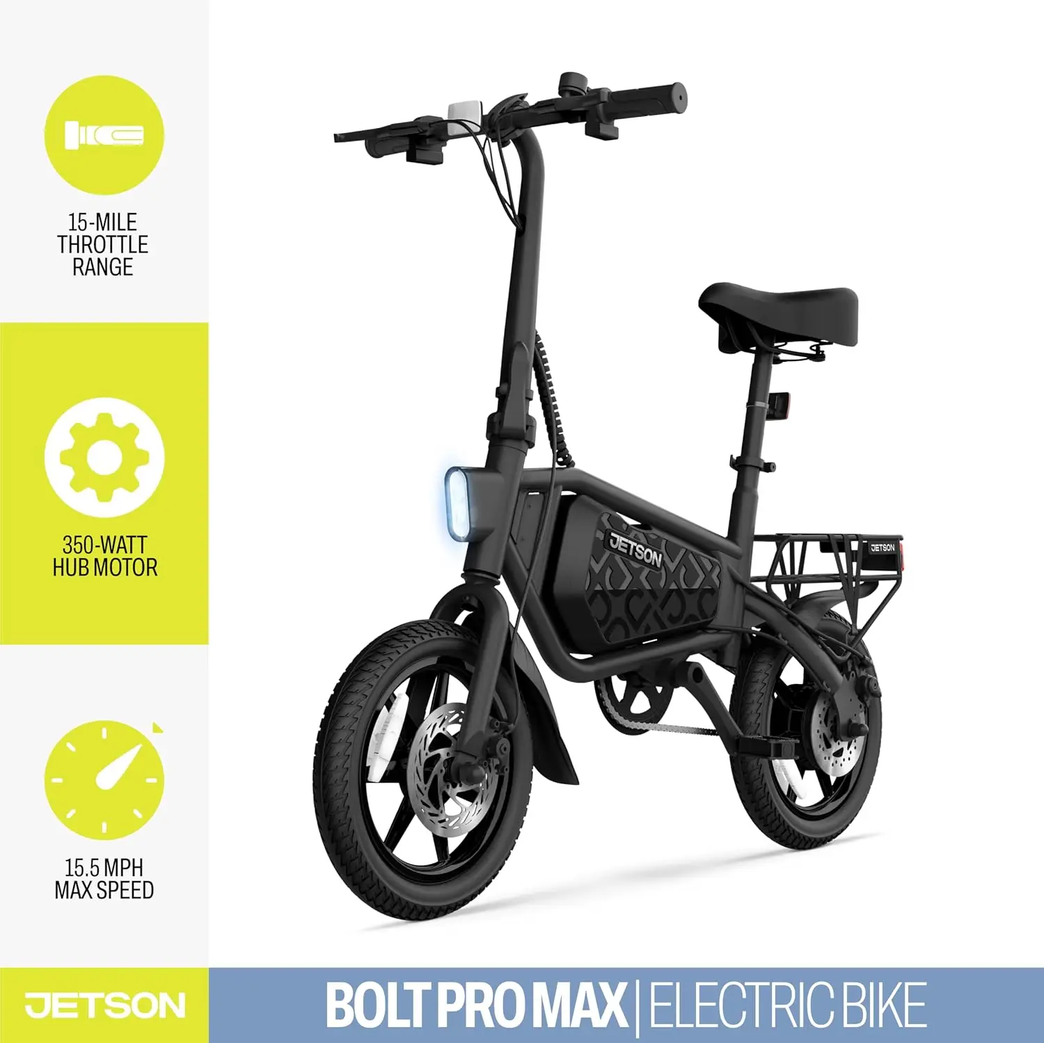 Bolt Electric Bike, Foot Pegs, Easy-Folding, Built-in Carrying Handle, Twist Throttle, Cruise Control, Up to 15.5 MPH,, Custom