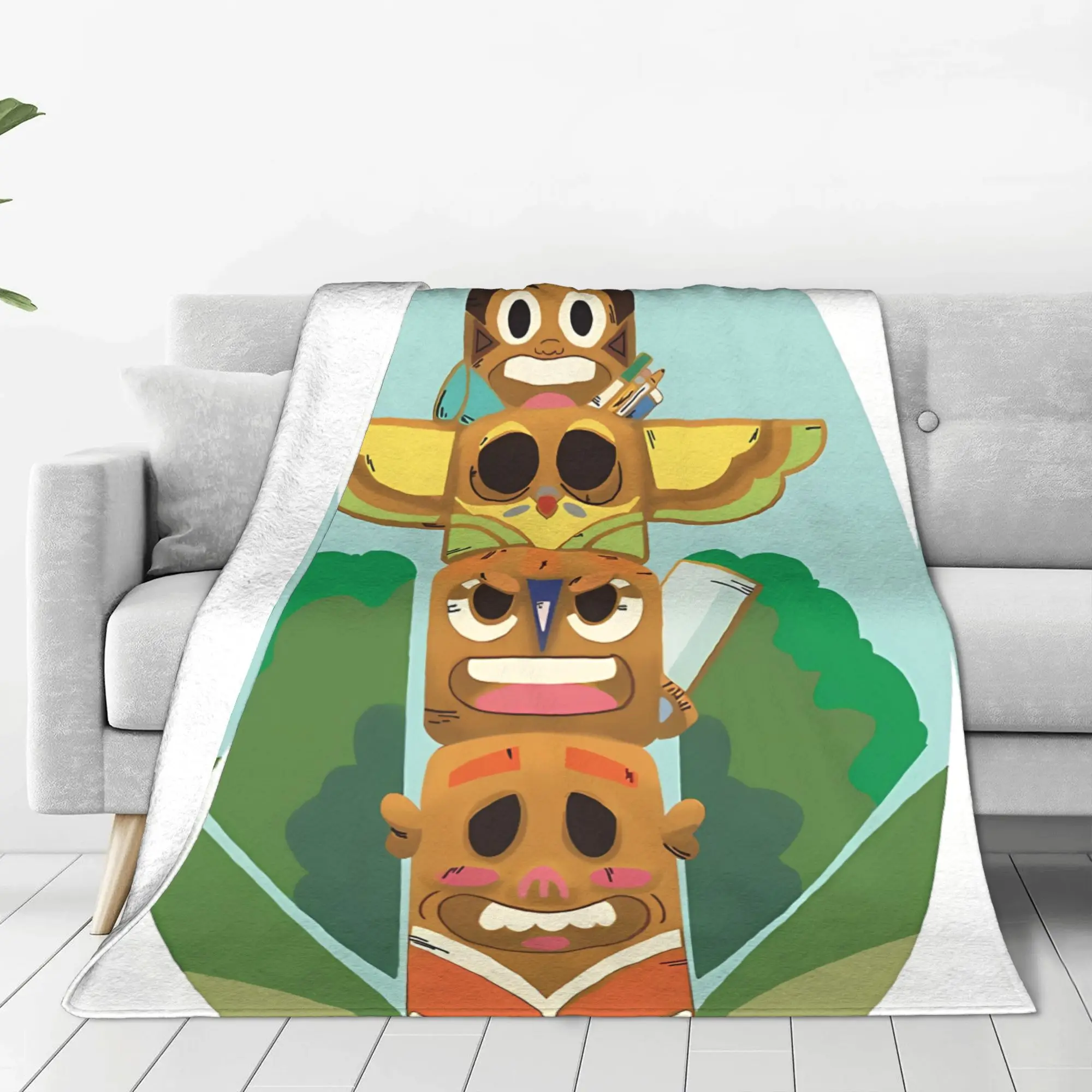 1PC Totem Pole Craig of the Creek Home Room Decorations Winter Blankets For Adults Bedding Home Interior Sofa Knee