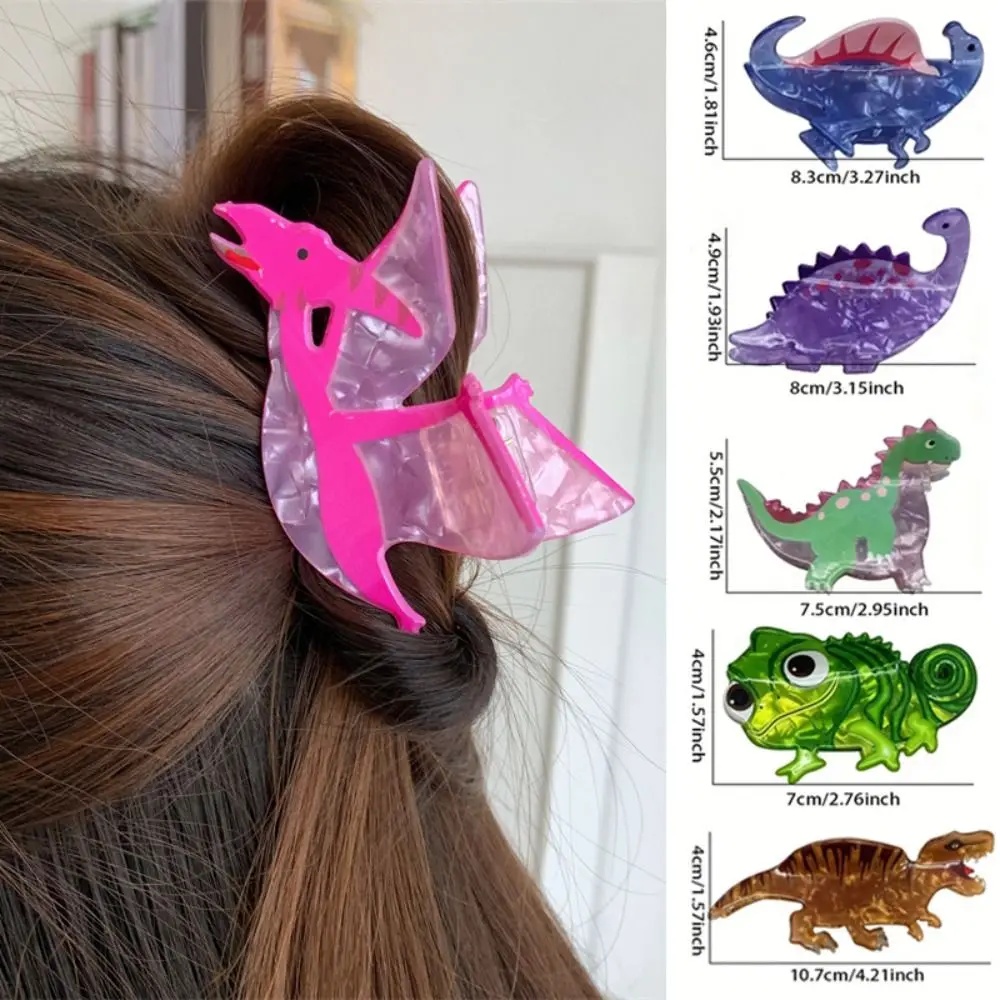 Trendy Acrylic Dinosaur Hair Claws Cartoon Funny Sweet Hairpins Ponytail Holder For Women Girls Hair Accessories