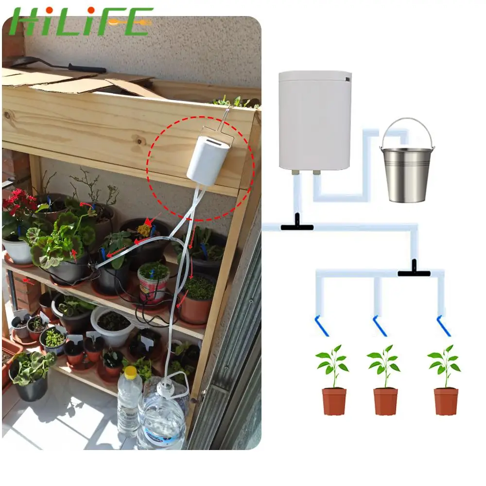 8 Drip Heads Intelligent Indoor Plants Drip Irrigation Device Automatic Watering Pump Controller Timer Watering System Kit