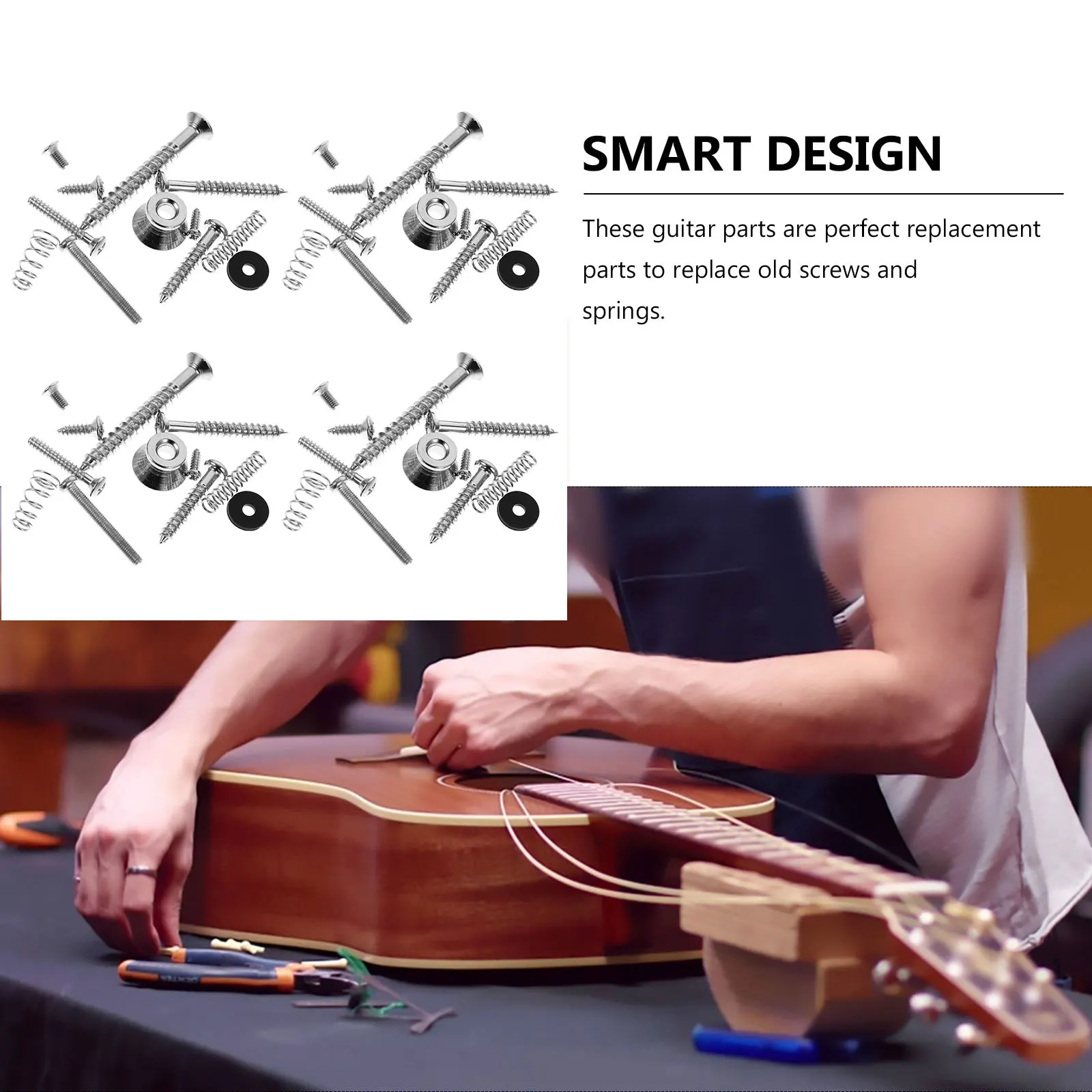 

1 set 1 Set Screw Kit For Electric Bass Bridge Pickup Tuner Neck Plate Repair With Spring Mounting Screws Luthier Hardware Parts