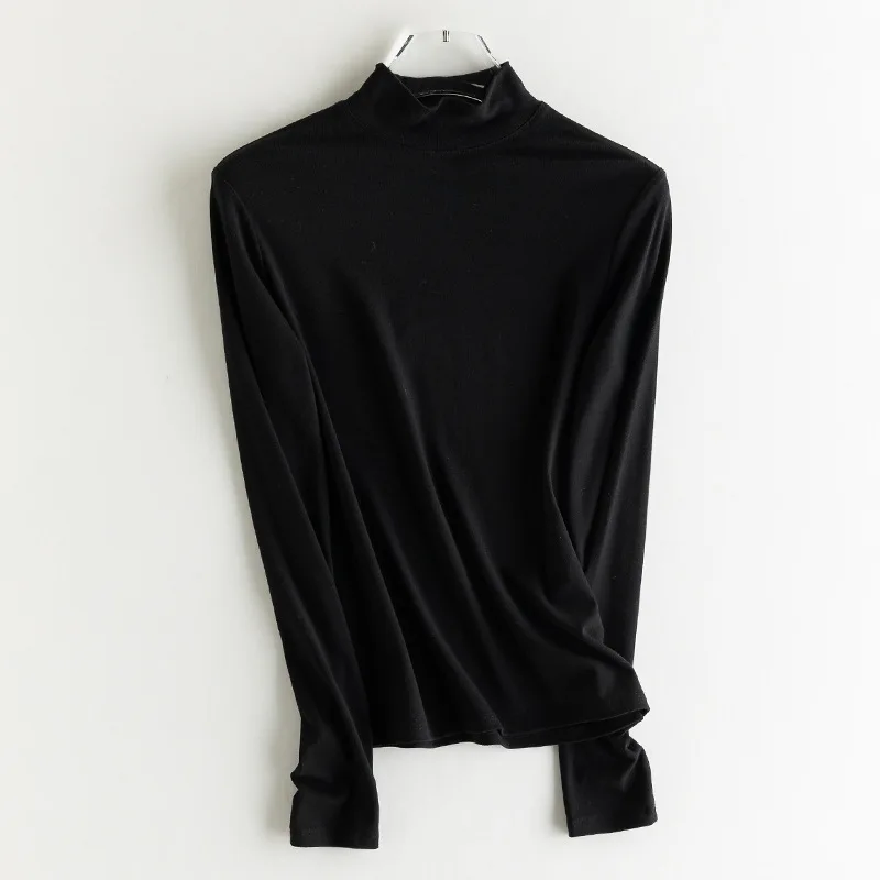 SuyaDream, Damen-T-Shirt, 28 % Wolle, 37 % Baumwolle, lange Ärmel, solides Basic-Thermo-Shirt, Herbst-Winter-Top 2025, Herbst-Winter-Top – Detail 14