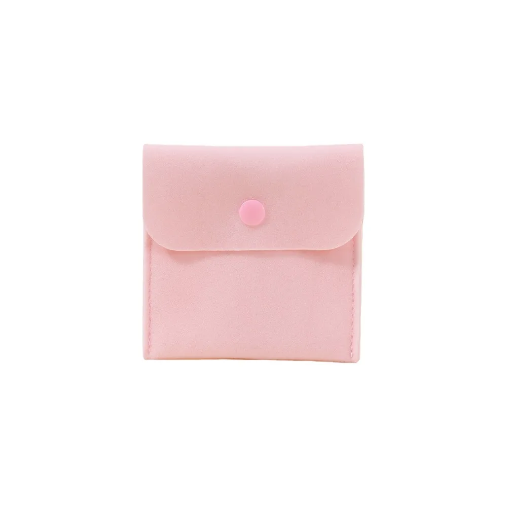 

Microfiber Velvet Mini Jewelry Display Bag Foldable Container Necklace Ring Packing Bag Small Solid Color Earrings Organizer