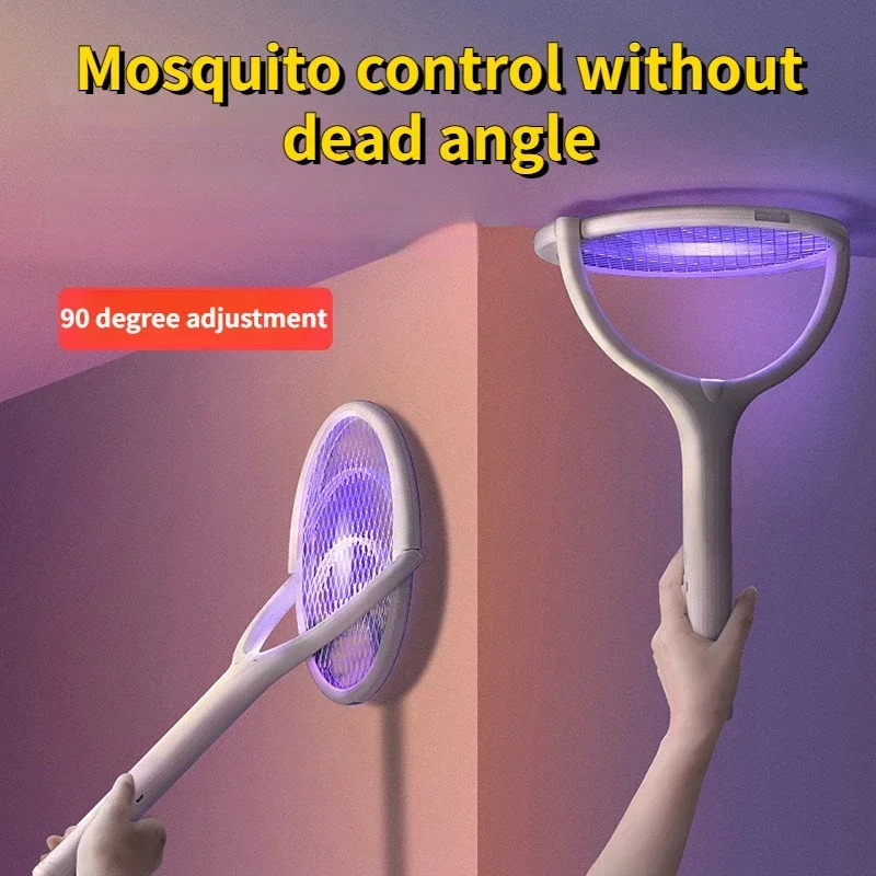 

90 Degree Rotatable Mosquito Killer Lamp Electric shocker 365nm UV Light USB Charging Bug Zapper Trap Flies Summer Fly Swatter