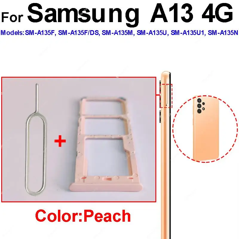 สําหรับ Samsung A13 4G A135F A13 5G A136U ซิมการ์ดถาดใส่การ์ด Dual ผู้ถือซิมการ์ด Reader เปลี่ยนชิ้นส่วนซ่อม