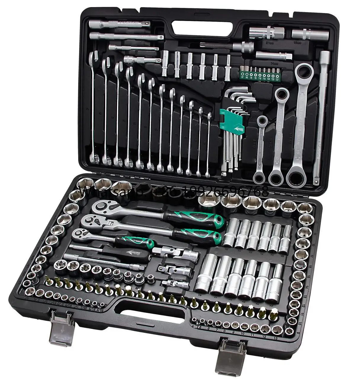 

AE-S155 155Pcs 1/4"&3/8"&1/2" Socket Set Ratchet Wrench Set Hand Tool Sets for Car