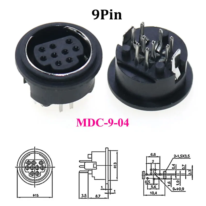 1 stücke S Terminal Audio Video Din Buchse Stecker S-video PCB Mount 3/4/5/6/8/9Pin Silber Ton PS2 Rund DIN Micro Jack – Detail 5