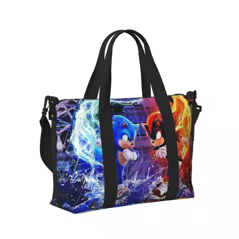 S-Sonic-S T-The-S H-Hedgehog-S Beach Travel Bag Large Capacity Tote Bags for Gym Sport Women Shopping Duffle Shoulder Bag