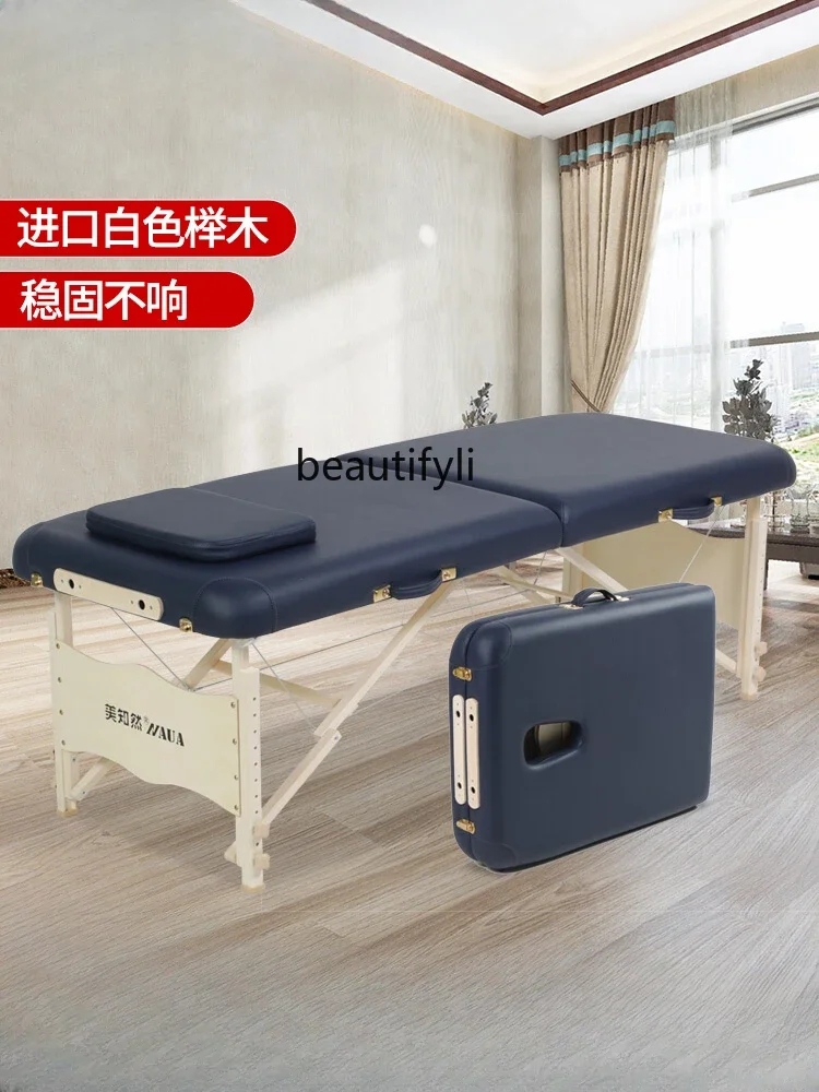 Cama de masaje plegable, cama de fisioterapia, moxibustión portátil, cama de fisioterapia de belleza