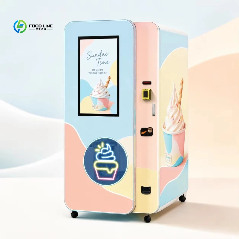 FL Customized Ice Cream Vending Machine Manufacturer Coin Operated Automatic Digital Touch Screen Soft Ice Cream Vending Machine